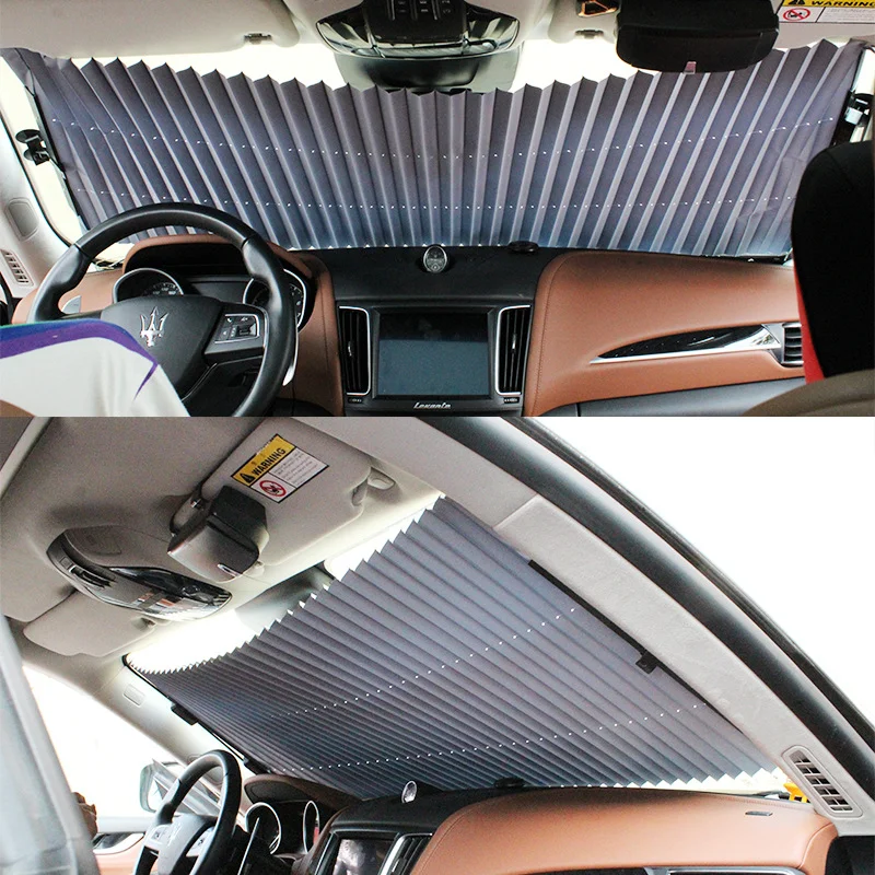 Black Auto Accessories Retractable Side Window Car Sun shade Curtain Automatic Sunscreen Roller Blinds Window Film Hot Selling