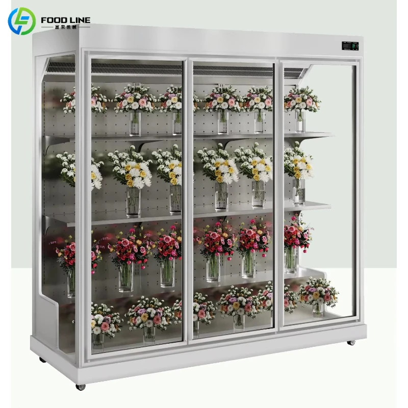 Customized Commercial Floral Fridge Flower Display Cooler with Reinforced Frame Floral Showcase Long Service Life
