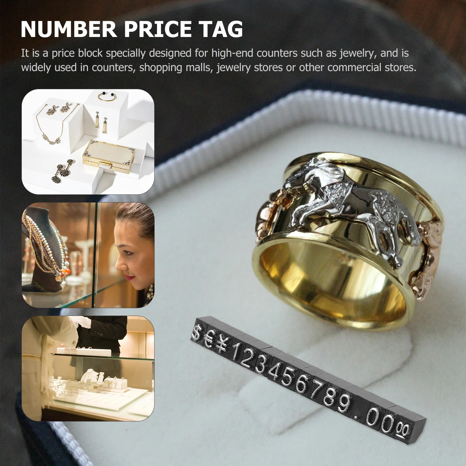 

10Sets Jewelry Price Tags Display Cubes ABS Material Price Display Stand for Crafts Clothes Watches Retail Pricing Tag