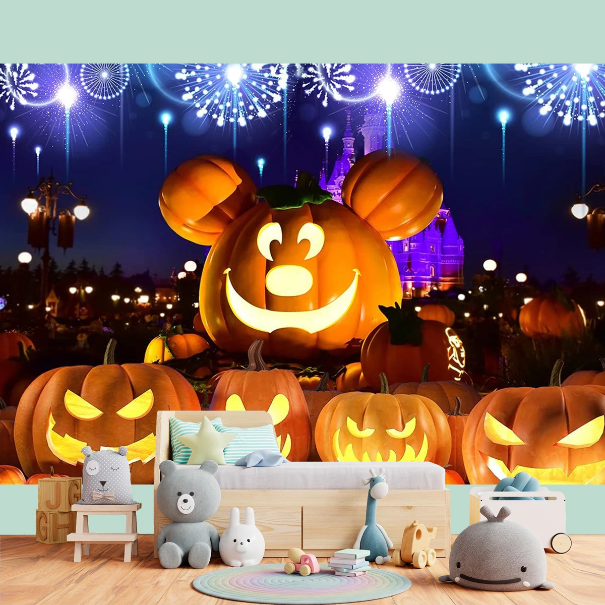 Happy Halloween Backdrop Pumpkin Scary Ghost Banner Orange Family Party Decorations Outdoor Dress Up Moon Night Photography