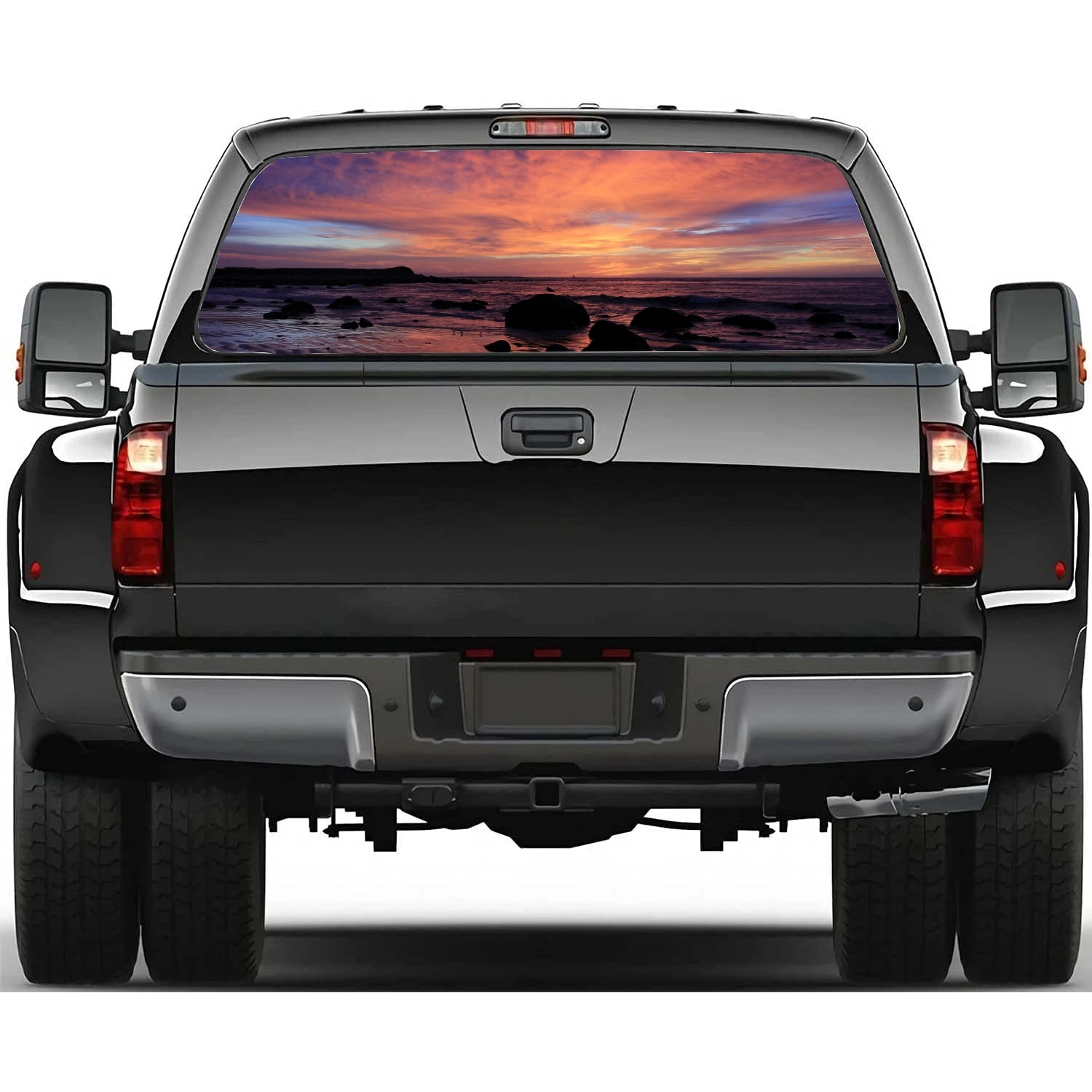 

Waves Ocean Beach Car window decal sticker graphic decoration truck perforated vinyl painting universal wrap decal