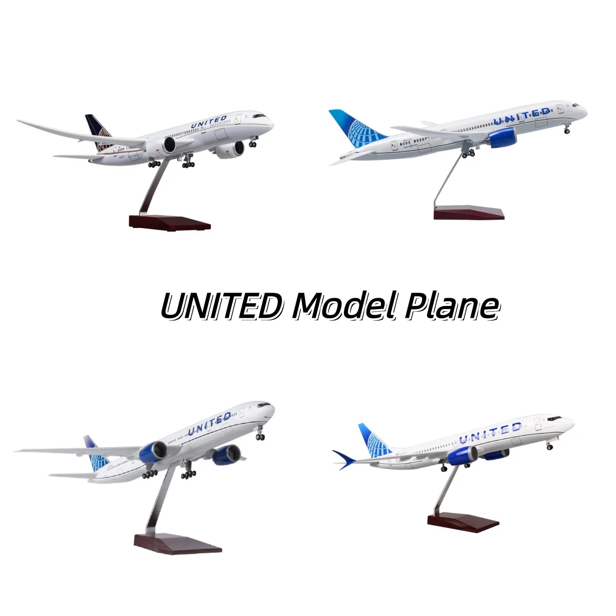 

47cm Airplane Model United Airline Plane B777 /B787/B737 Plane Model Boys Toys W Landing Gears Resin Replica Aircraft Collected