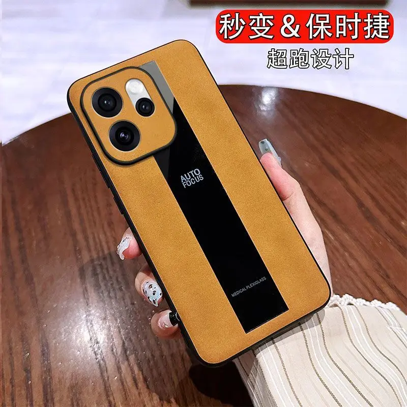 Para OPPO Reno 15 14 pro Funda de cuero de lujo Porsche cubierta de borde suave agradable para la piel para OPPO Reno15 pro Funda de parachoques a prueba de golpes