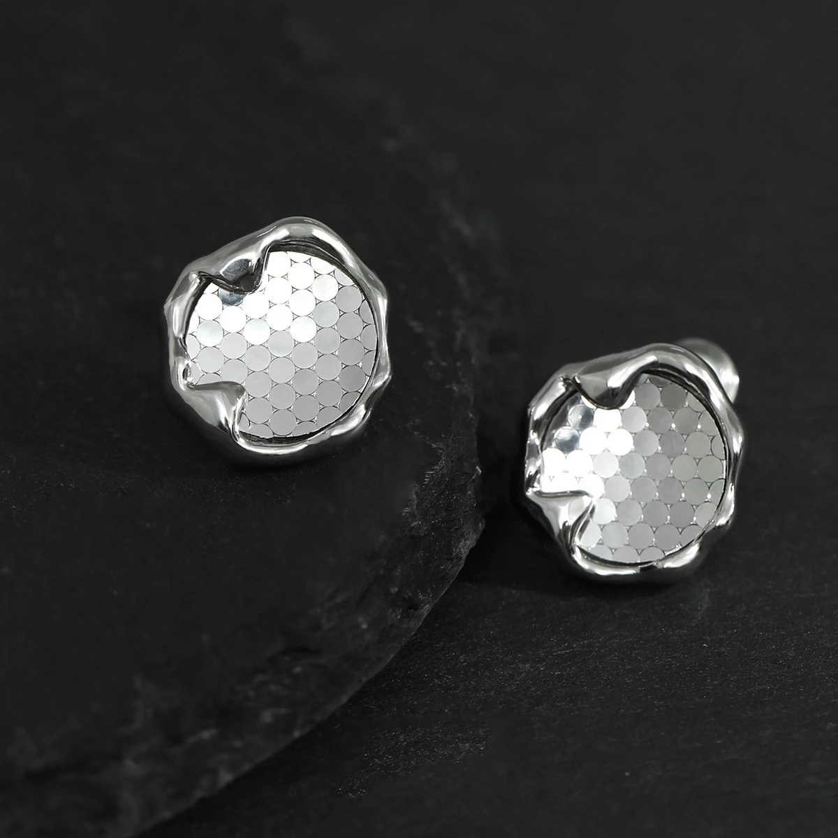 F.I.N.S الأصلي بساطتها S925 فضة أقراط غير النظامية العسل بريق ثقب الأذن ترصيع غرامة مجوهرات هدايا #2