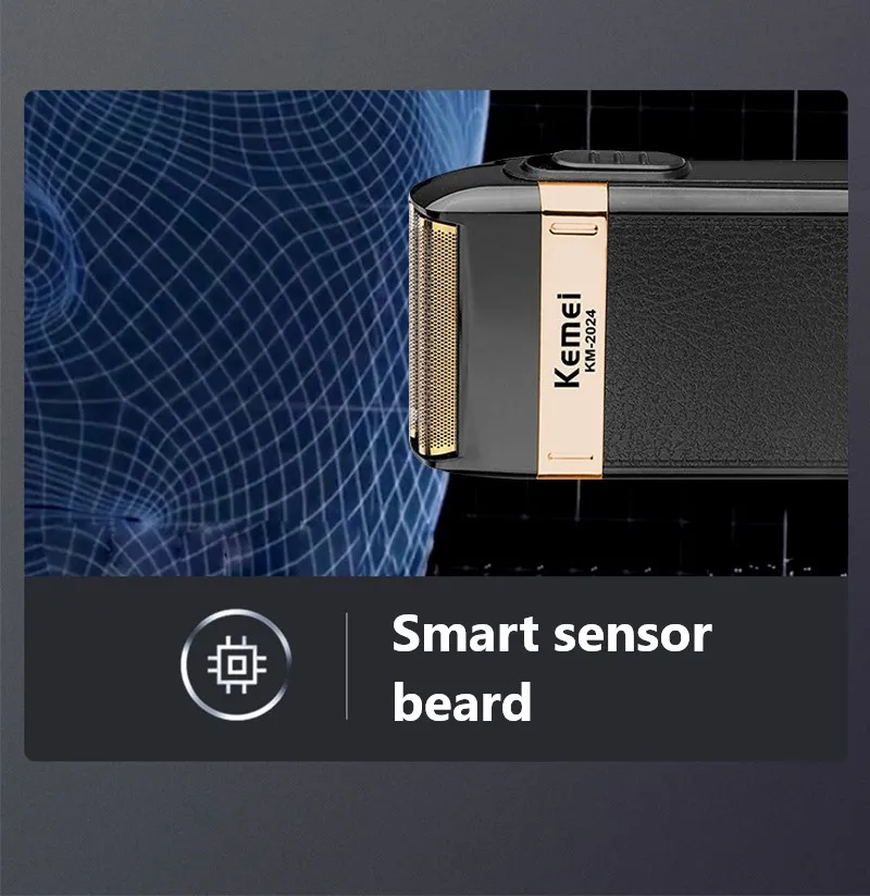 Kemei-2024 Lâmina de barbear para homens, barbeador elétrico, lâmina de malha, peças originais de barba, KM-2024