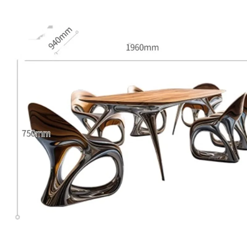 Curved Dining Table Coffee Table Commercial Space Office Hotel Advanced Technology Creative Table