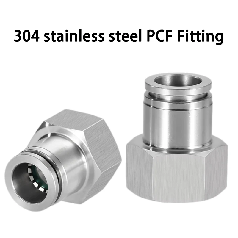 

304 Stainless Steel Air Hose Fitting PCF Pneumatic Pipe Connector 1/8 1/4 3/8 1/2 M5 BSP Quick Release Tube Fittings PCF4 6 8 10