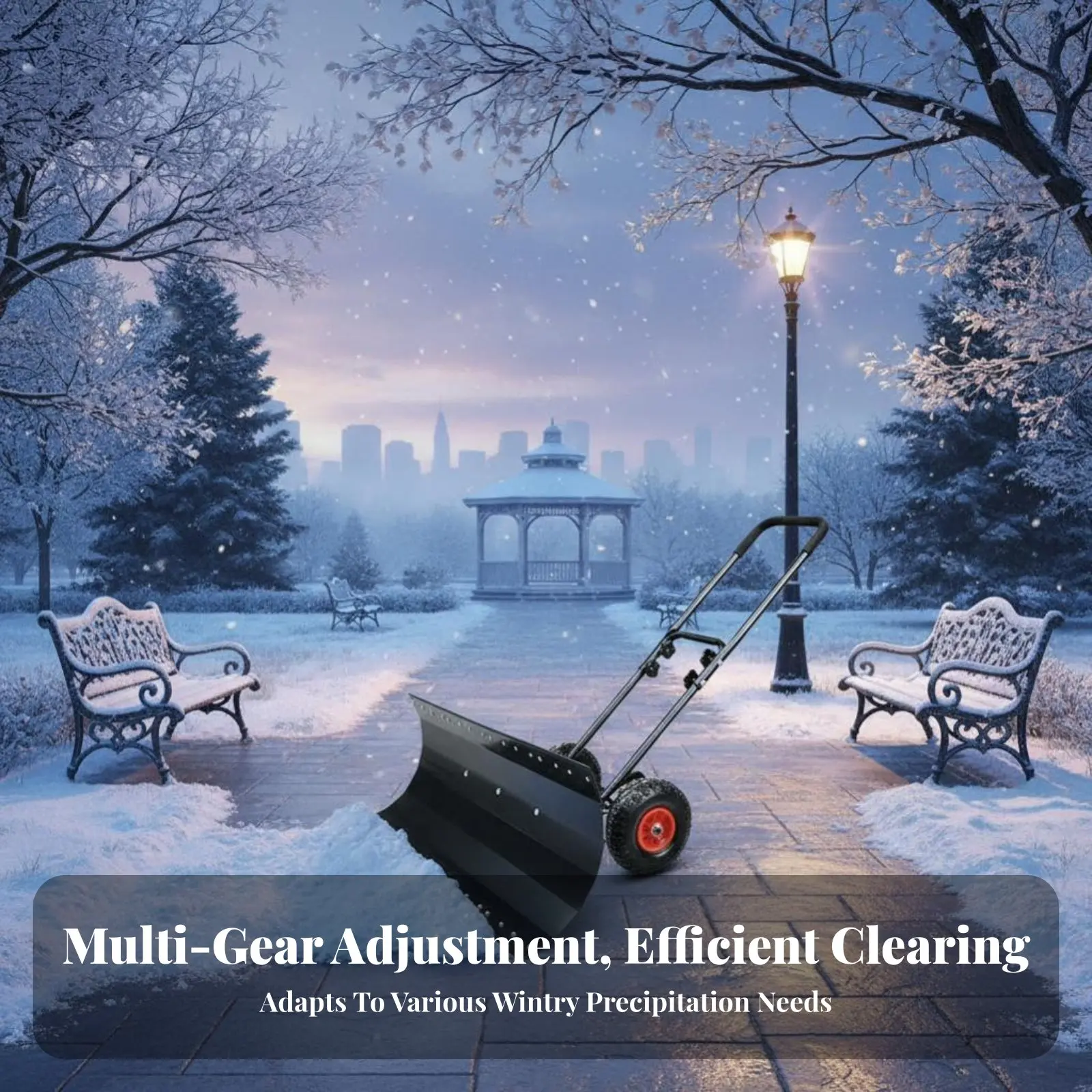 Quitanieves Manual, Máquina Compacta para Remover Nieve, Mantenimiento de Caminos y Propiedades, Motor de Múltiples Velocidades