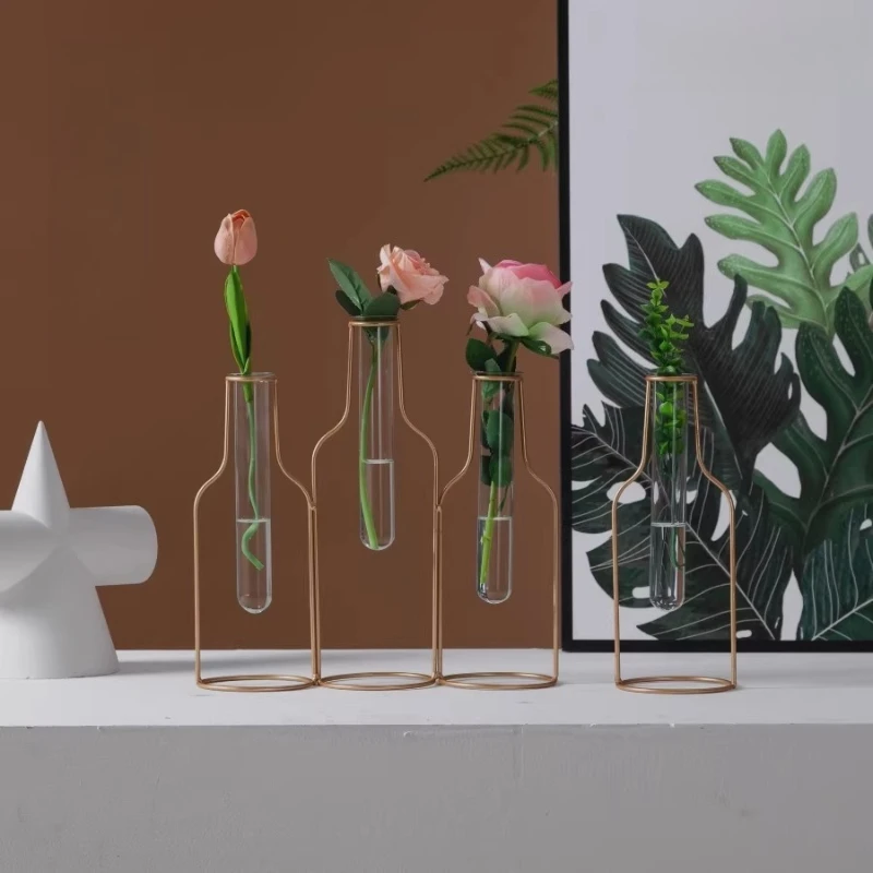 

Transparent glass test tube hydroponic ornament creative living room dried flower arrangement decorative ornament