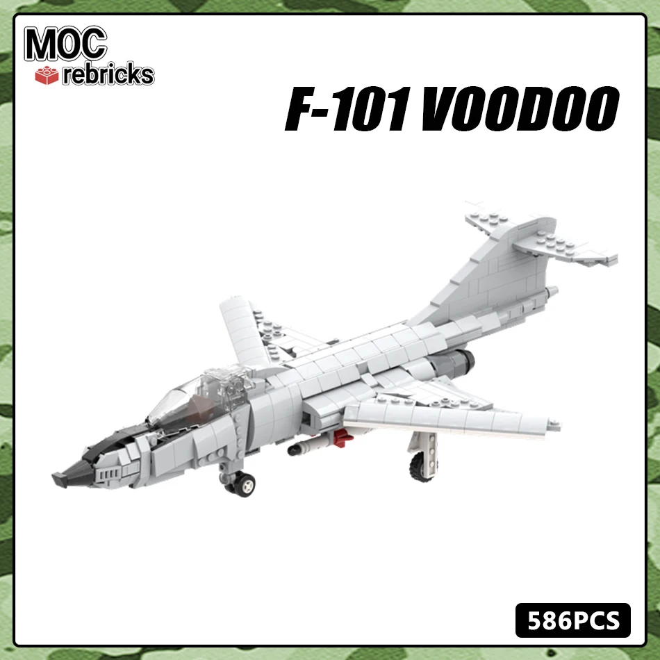 

MOC Military F-101 American Century Series Bomber Building Block Model Bricks Collection DIY Toys for Kid Christmas Gifts