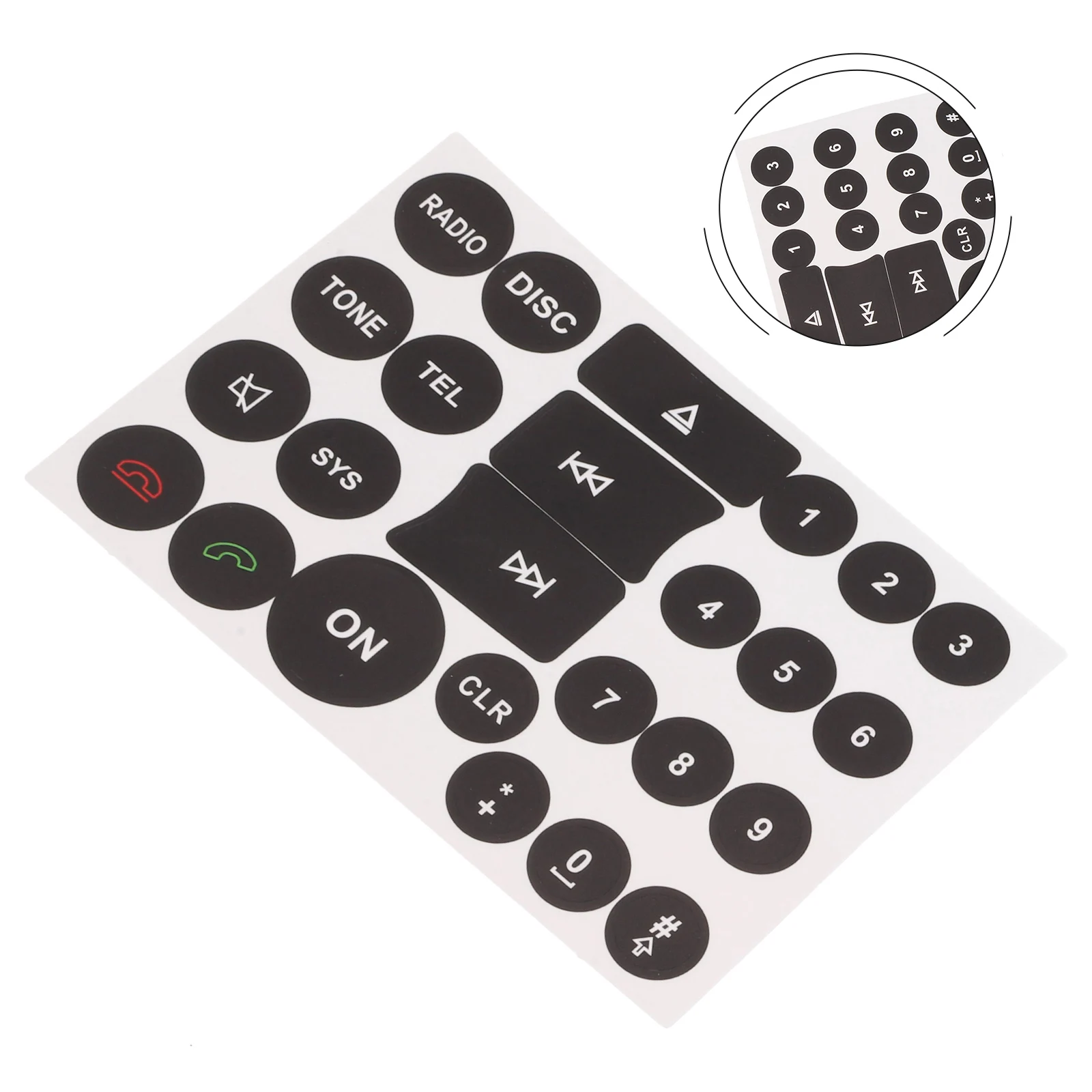 Audio Button Repair Decal Sticker for Mercedes-Benz C E GLK W Class 2007-2014 Vinyl Overlay for Radio Panel Restoration