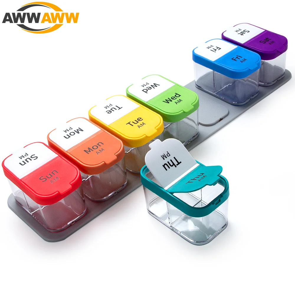 

1PCS Large Pill Organizer Box 2 Times a Day, Weekly Medicine Organizer, Big Daily Pill Case Holder for All Your Vitamins
