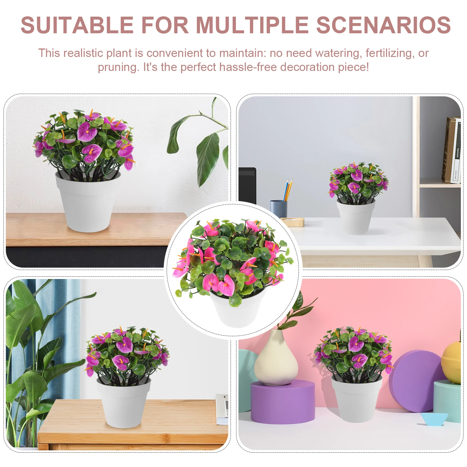 

Artificial Bonsai Decor Vivid Plant for Home Office Shop Table Centerpiece Fake Flowers Indoor Outdoor nament