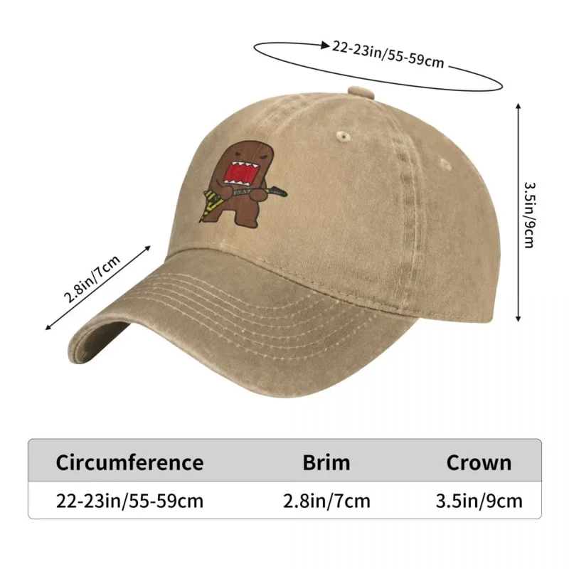 Boné retro Domo Kun, Unisex angustiado lavado Snapback chapéu, Chapéus ao ar livre