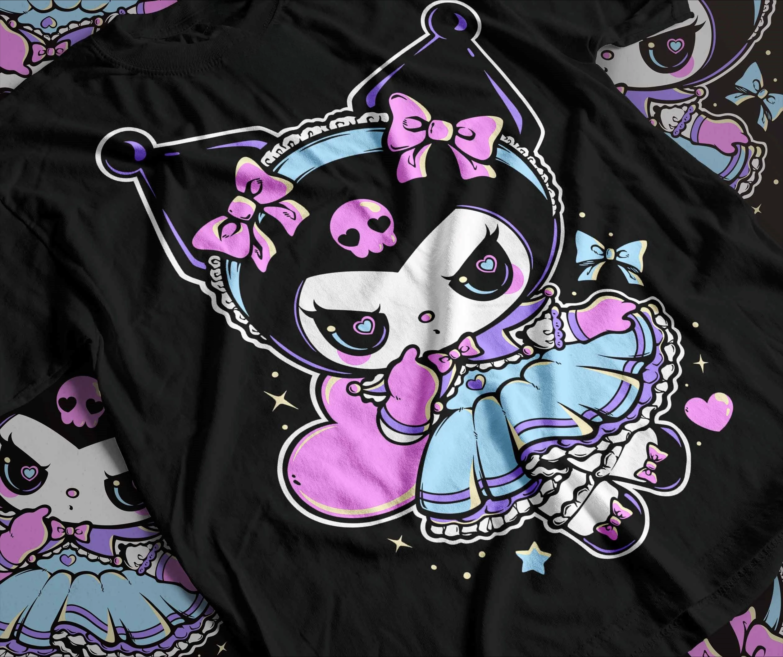 Camisa inspirada en gatitos y sus amigos, camiseta Kuromi personalizada, camisetas bonitas, regalo Kuromi, camiseta personalizada