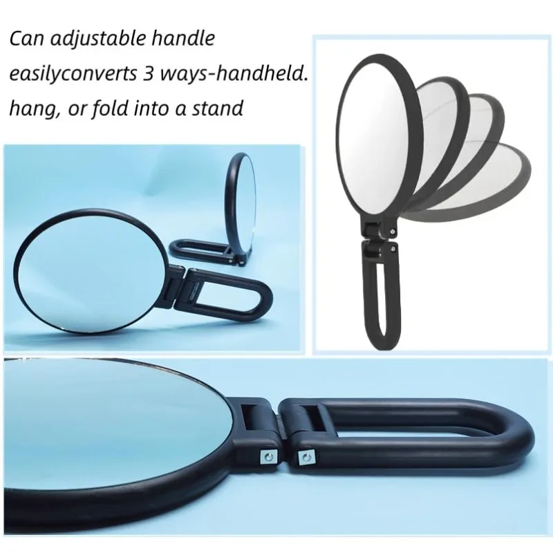 2/5/10/15X vergrotende spiegel - Handheld met verstelbaar handvat, dubbelzijdig opvouwbaar voor reizen, make-up en scheren