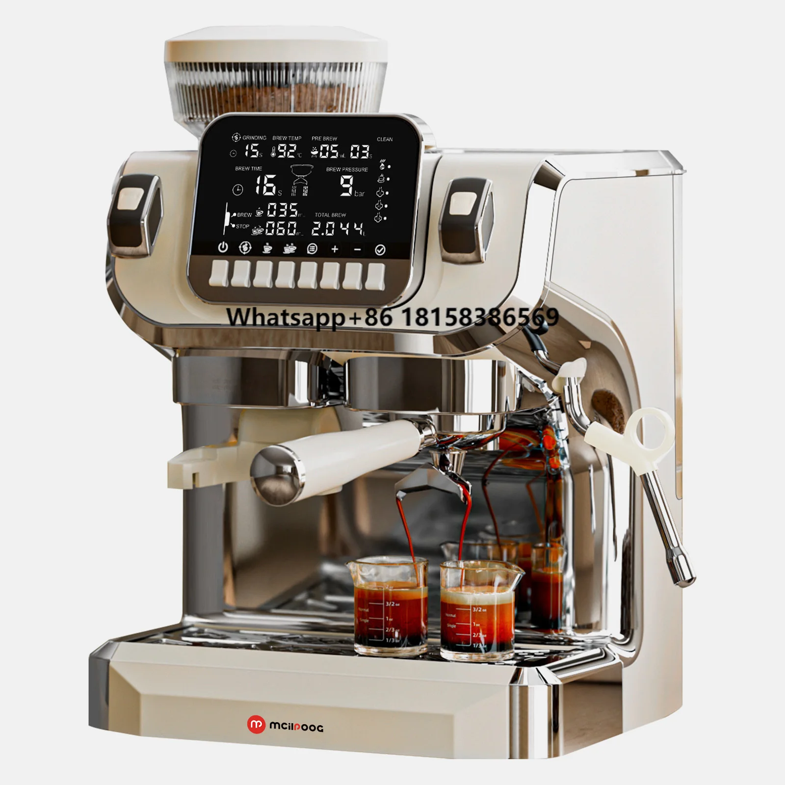 

WS520 Bean to Cup Professional Automatic Coffee Maker Manual Espresso Machine With Grinder