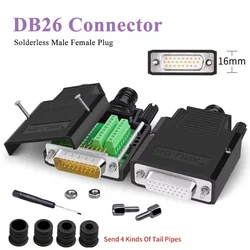 DB26 Solderless Connector 26-pin 3 Row Male Female Plug Industrial Grade DB 26 D-SUB Breakout Terminal Wiring Board Adapter