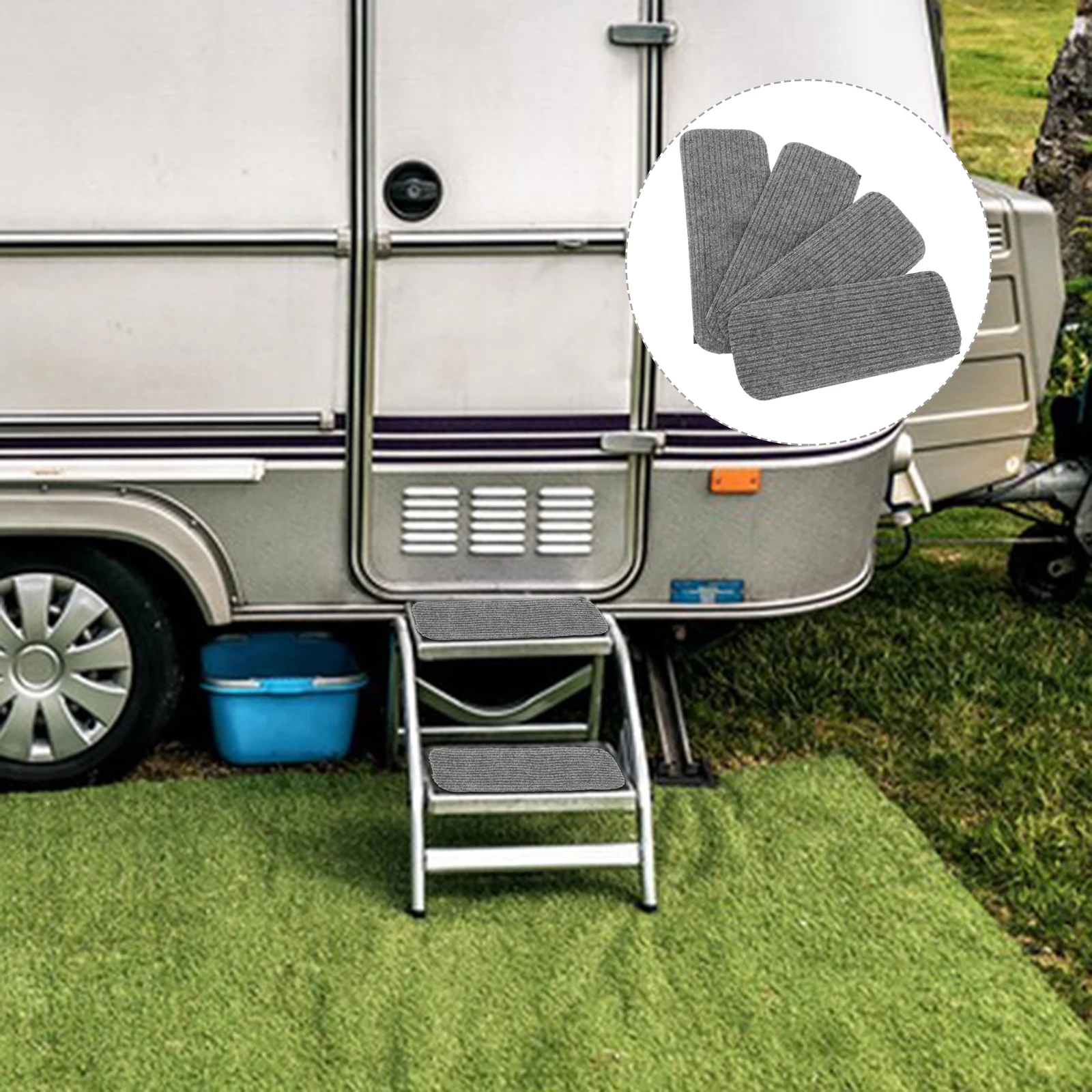 

4pcs Camper Treads Slip-Resistant Stair Treads For Camping Vehicles Easy Install Travel Trailer Step Covers Rv Accessories Stair