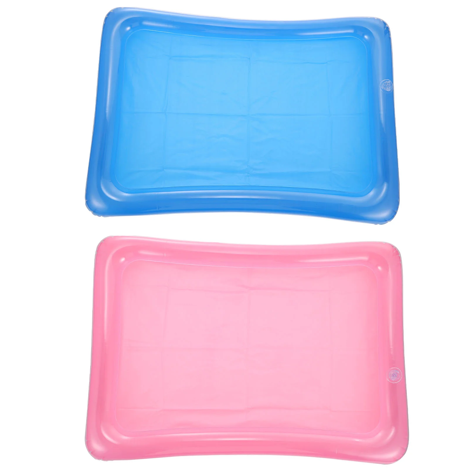 

2 Pcs Water Inflatable Tray Ice Holder Pool Drink Serving Outdoor Summer Party Swimming Floating Small Cooler