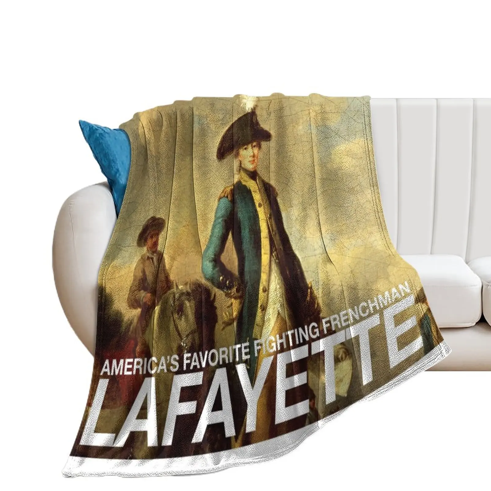 America's favorite fighting Frenchman — Lafayette! Throw Blanket bed plaid Quilt Blankets