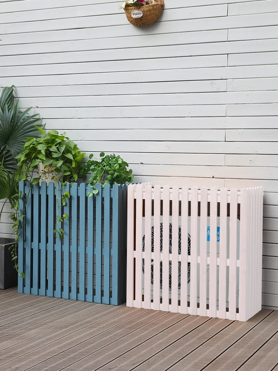 Outdoor air conditioner cover Solid wood external machine protective cover Outdoor air conditioner protective cover grille