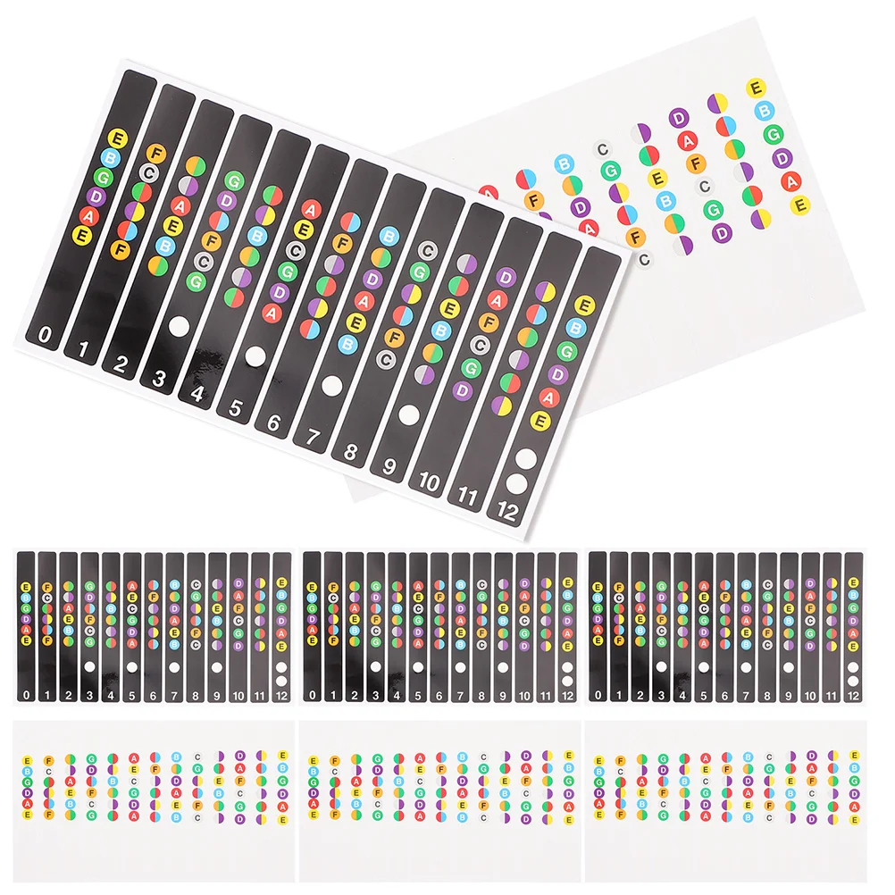 8 Pcs Guitar Scales Sticker Nail Stickers PVC Decals Note for Beginner Release Paper Useful Fretboard Notes Accessories