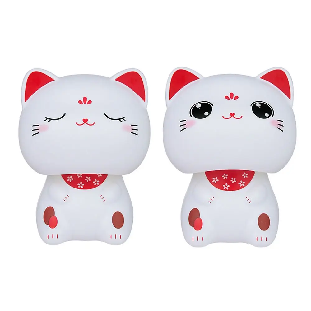 Creative Office Home Auto Interior Ornament Waving Fortune Figurine Cat Lucky Cat Mold Nodding Lucky Cat Car Decoration