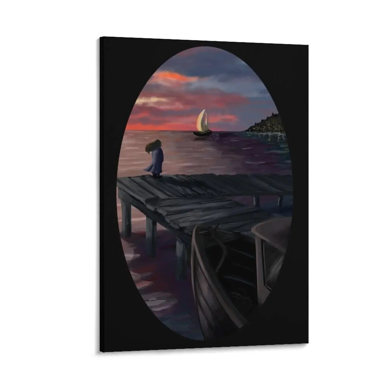 

Waiting at Sunset Canvas Painting luxury home decor Decoration wall wall decoration painting Bedroom deco