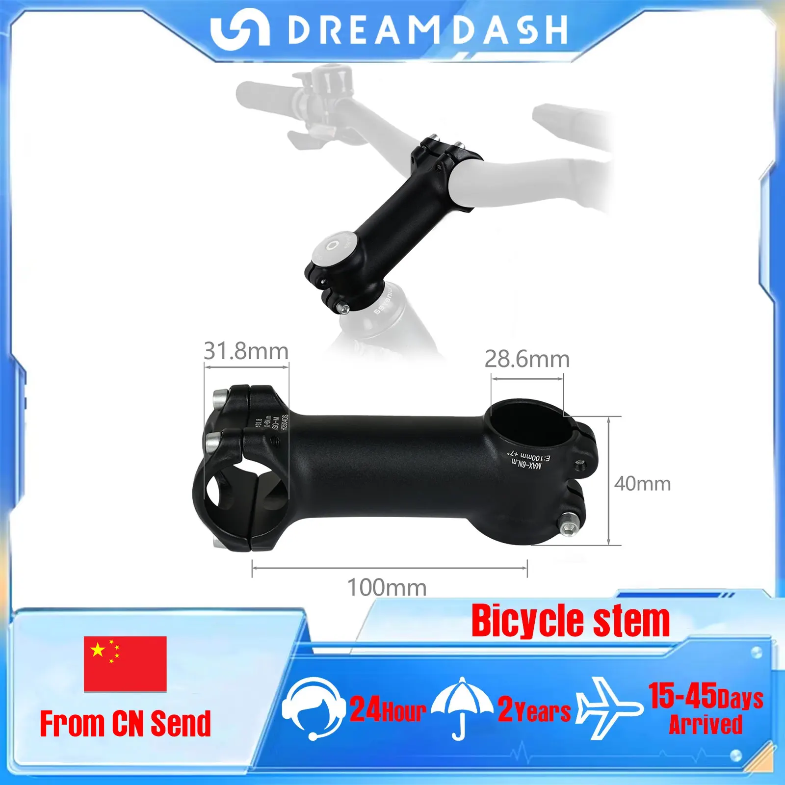 

Велосипедный вынос Dreamdash +7 ° Вынос шоссейного велосипеда MTB со степенью 28,6 мм 100 мм, силовые детали для горного велосипеда MTB