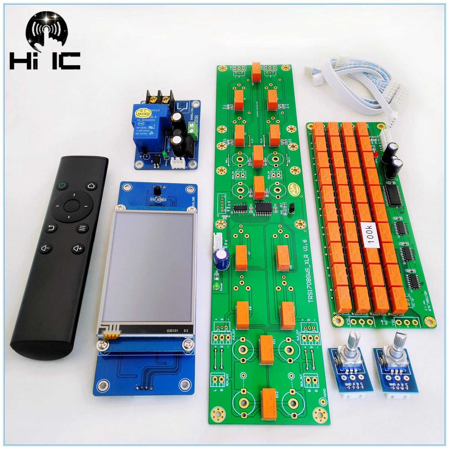 HiFi Infrared Remote Control Volume Control Board Amplifier Preamp Motor Relay + Resistor Quadruple Potentiometer XLR Balanced