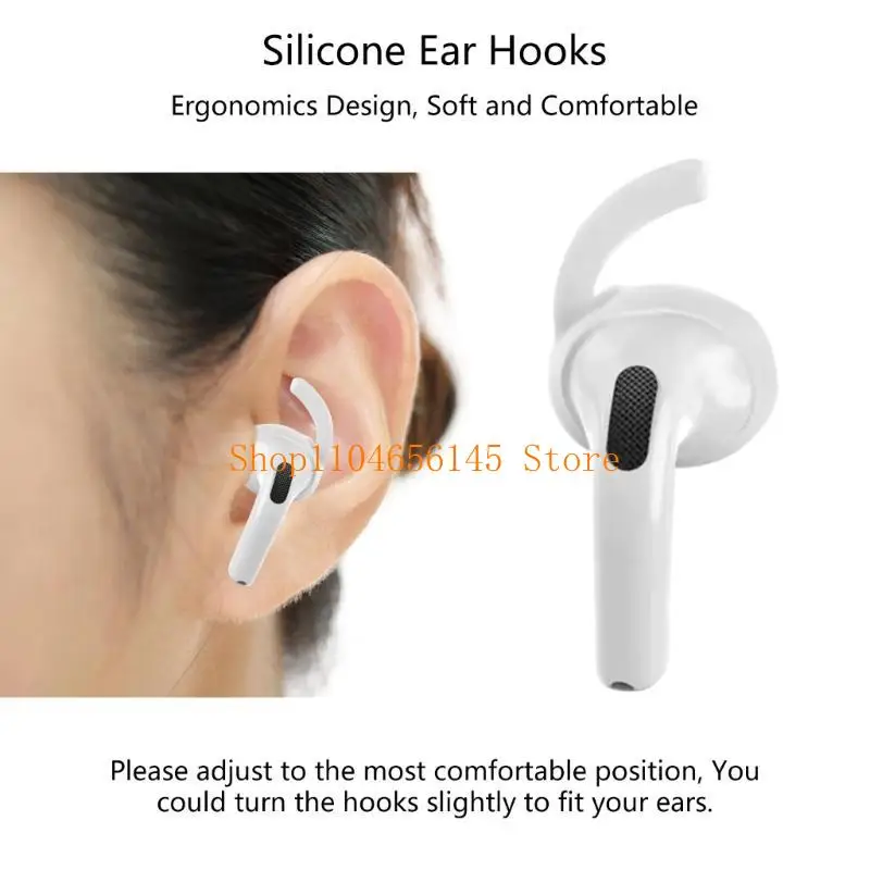 

5asd 3Pairs Ear Hooks Earplugs Silicone Covers for Pods 4 Earbuds Comfortable Fit for Men and Women