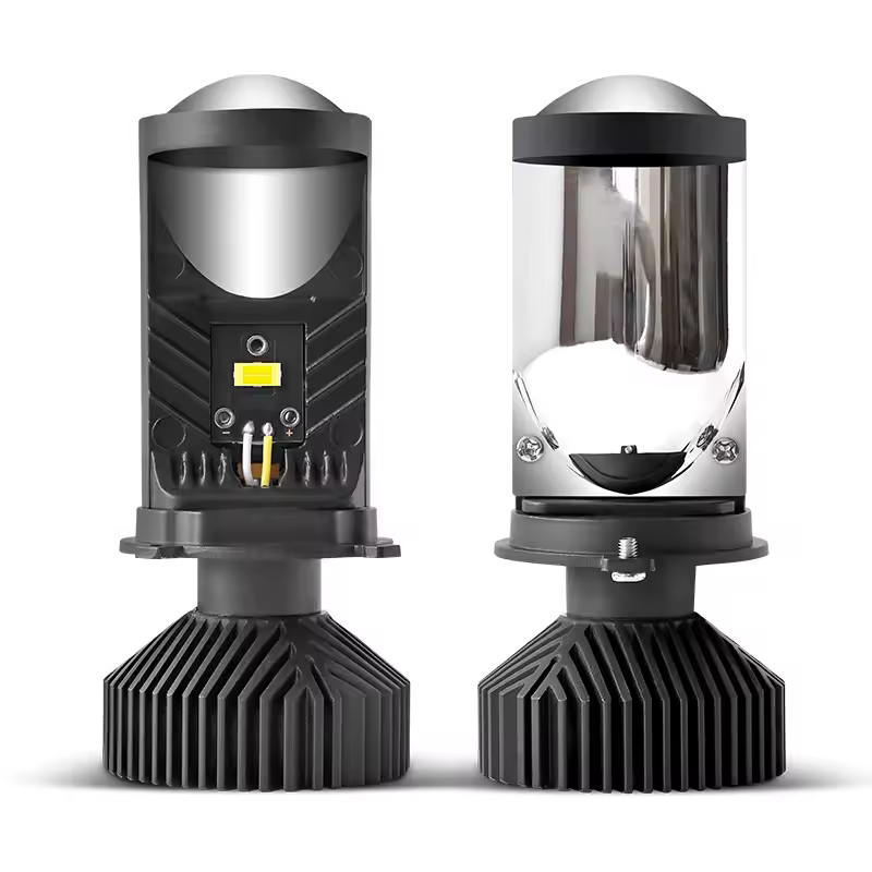Mini proyector de luces LED para coche, ventilador Turbo Y6, H4, lente 6000K, súper brillante, Bombilla de haz Alto y Bajo, 20000LM