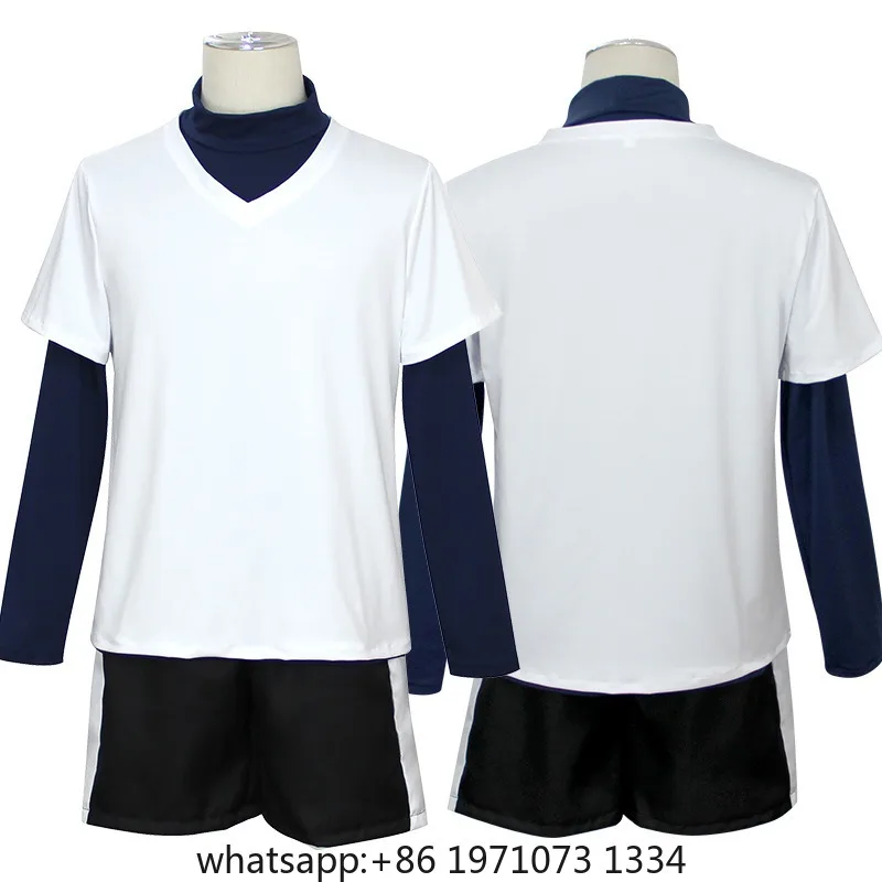 【Wetrose】In Stock Killua Zoldyck Cosplay Costume Hunter × X Hantaa Kirua Zaoldyeck T shirt Full Set Wig Halloween Xmas New