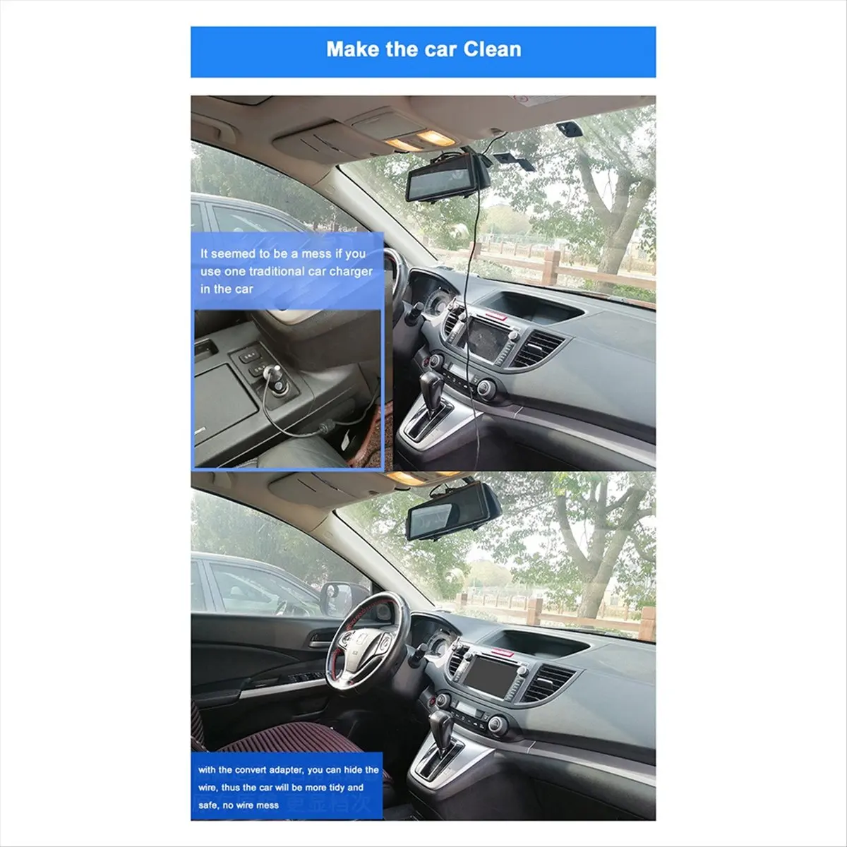 DIGITALBUY 12/24V to 5V Car Dash Cam Wire 3.2m Mirror DVR Hardwire Cable Kit Video Recorder Micro-USB Charger Line
