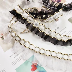 Best Ribbon trim pleated organza lace DIY shoulder bag sling top strap material Collar headband Photo frame Sewing accessories