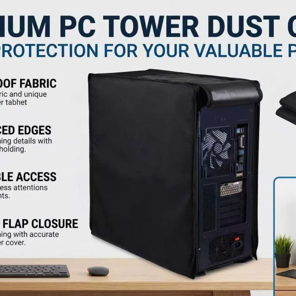 Desktop CPU Case Dust Cover with All-inclusive Zipper Design Scratch-resistant Wear-resistant for Most Computers