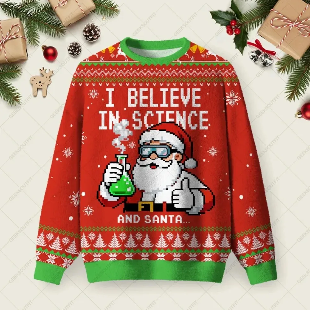 سانتا القبيح عيد الميلاد مضحك بلوزات البلوز البلوزات الهيب هوب للجنسين الشارع الشهير عيد ميلاد سعيد قمم #2