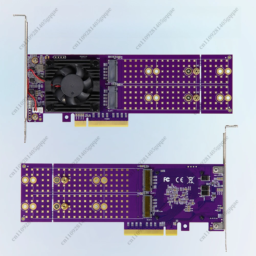 Split-Free 4-Disk M.2 PCIe Erweiterungskarte - PLX8747 Chip, Voll-/Halbe Höhe, Geräuscharmer Betrieb – Detail 4