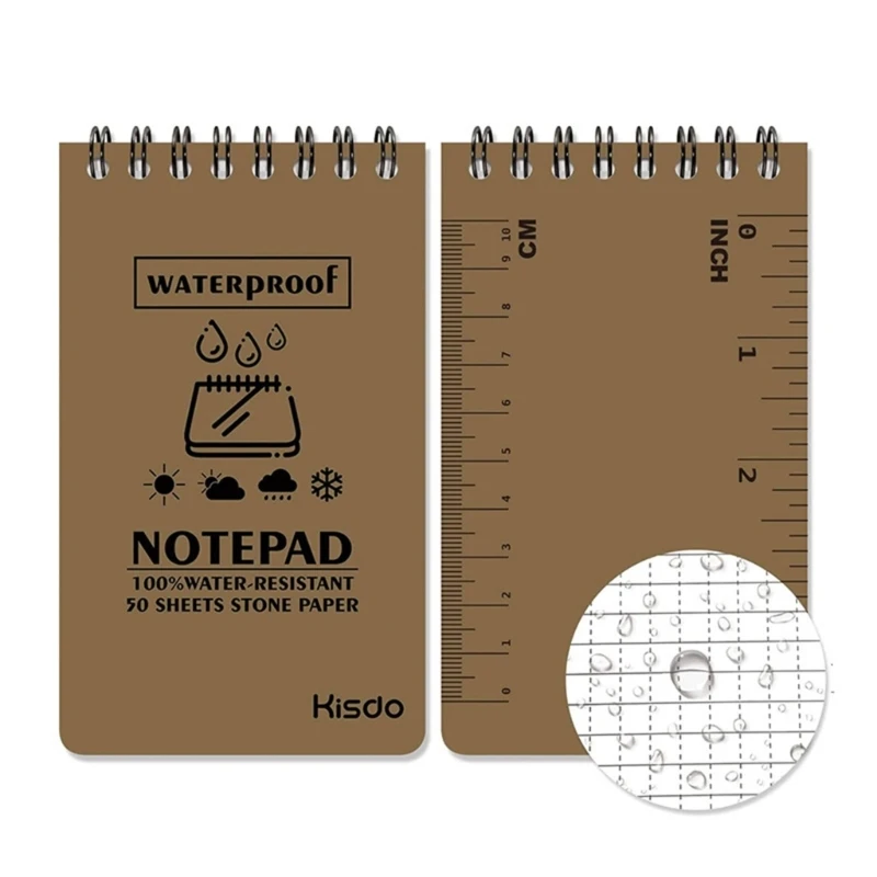 Bloc de notas en espiral impermeable de papel de piedra, cuaderno de bolsillo, notas para todo tipo de clima, Bloc de notas de papel en blanco,