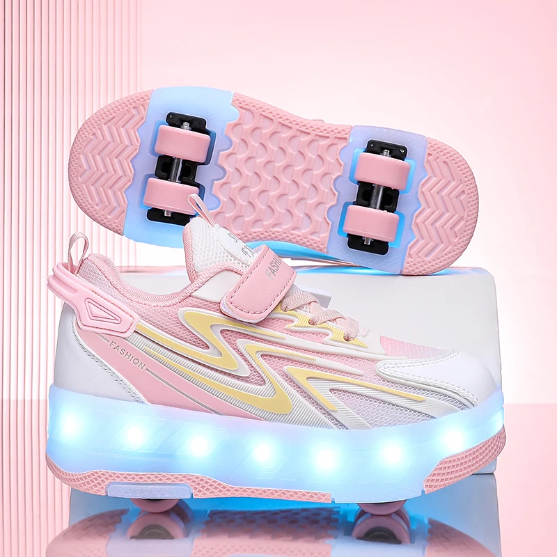 

Viral New Kids' Heelys: Girls' Summer 4-Wheel Detachable, Boys' 2-Wheel & Student Transformable Wheeled Roller Skates