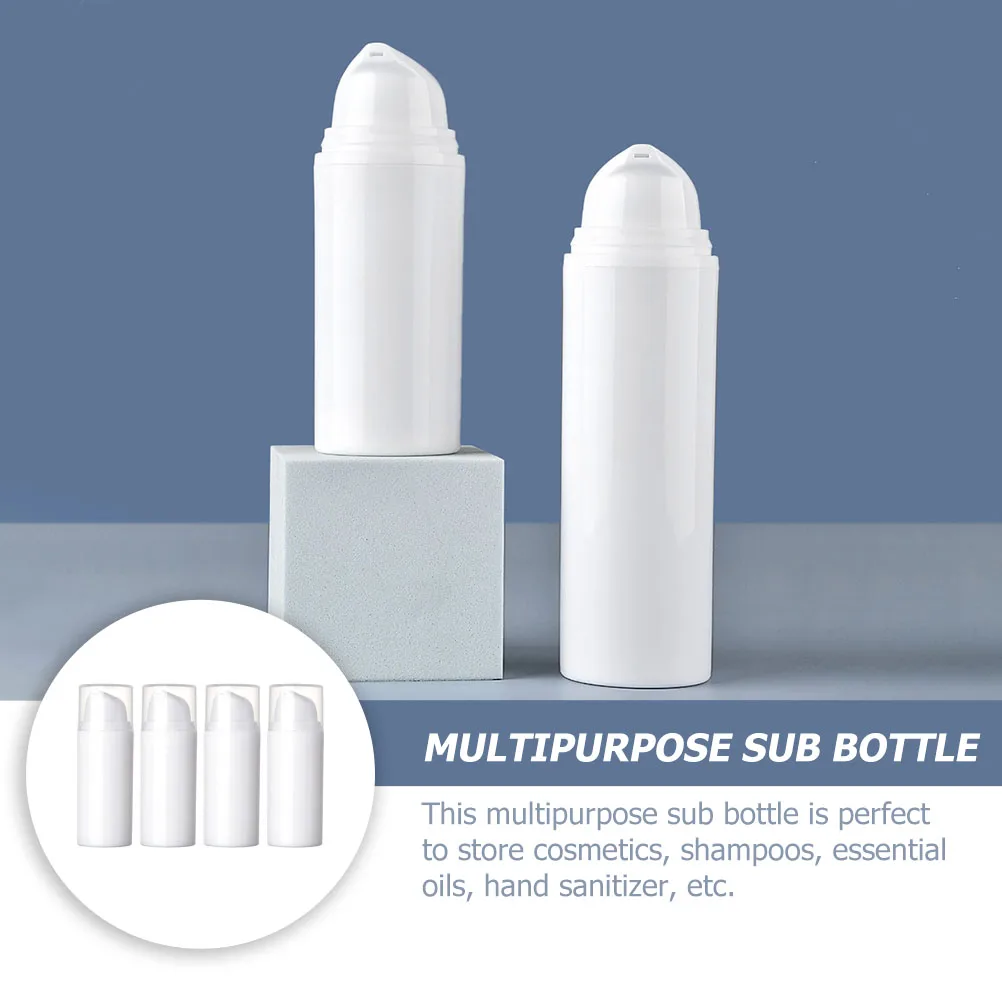 

4pcs Vacuum Bottle Lotion Empty Leakproof Press Type Sub Cream Portable Refillable Pressing Durable Container