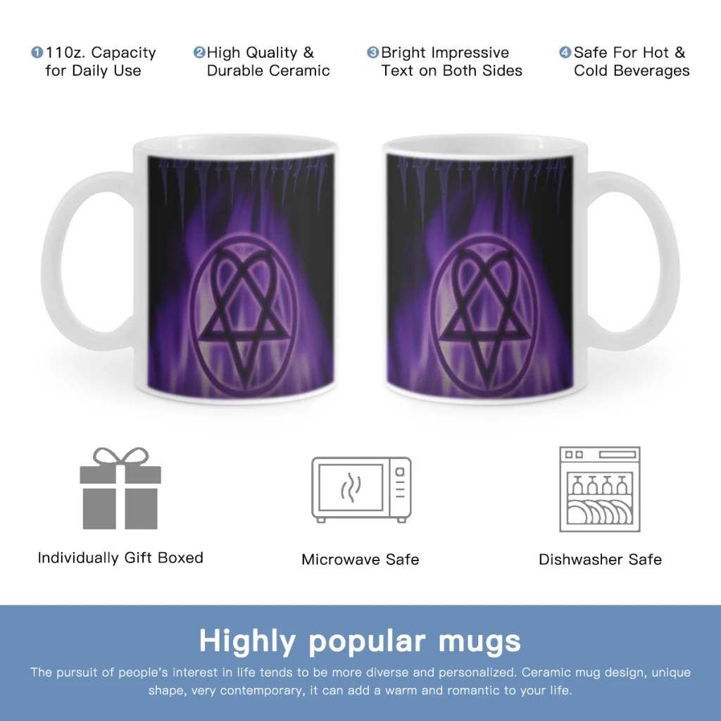 

Him-Heartagram-Free shipping Ceramic Mug Cute Coffee Tea Milk Stave Mugs And Cups with Handle Novelty Gifts