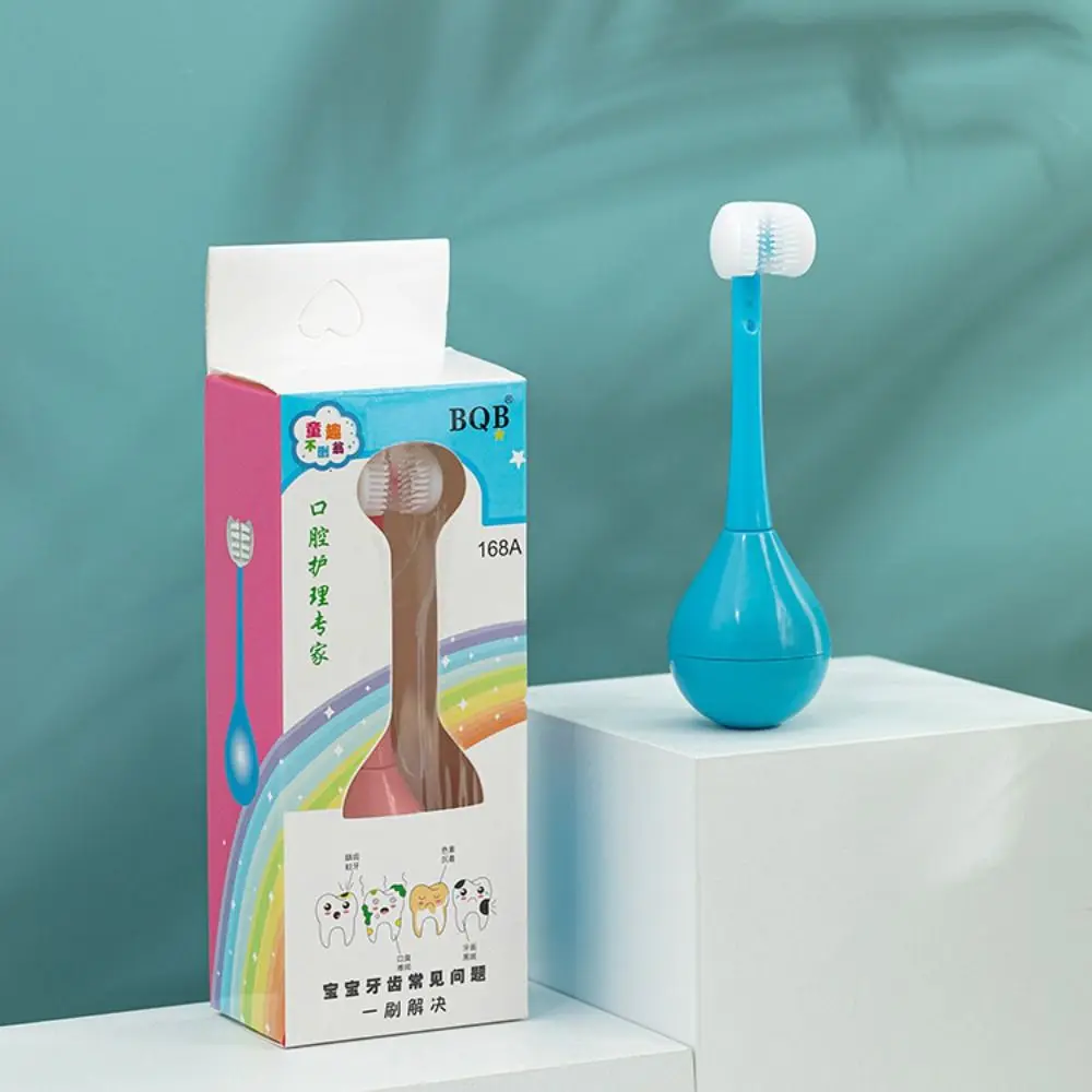 Lovely Soft Three-sided Toothbrush Tumbler Children Toothbrush Manual Kids Toothbrushes Inverted Toothbrush