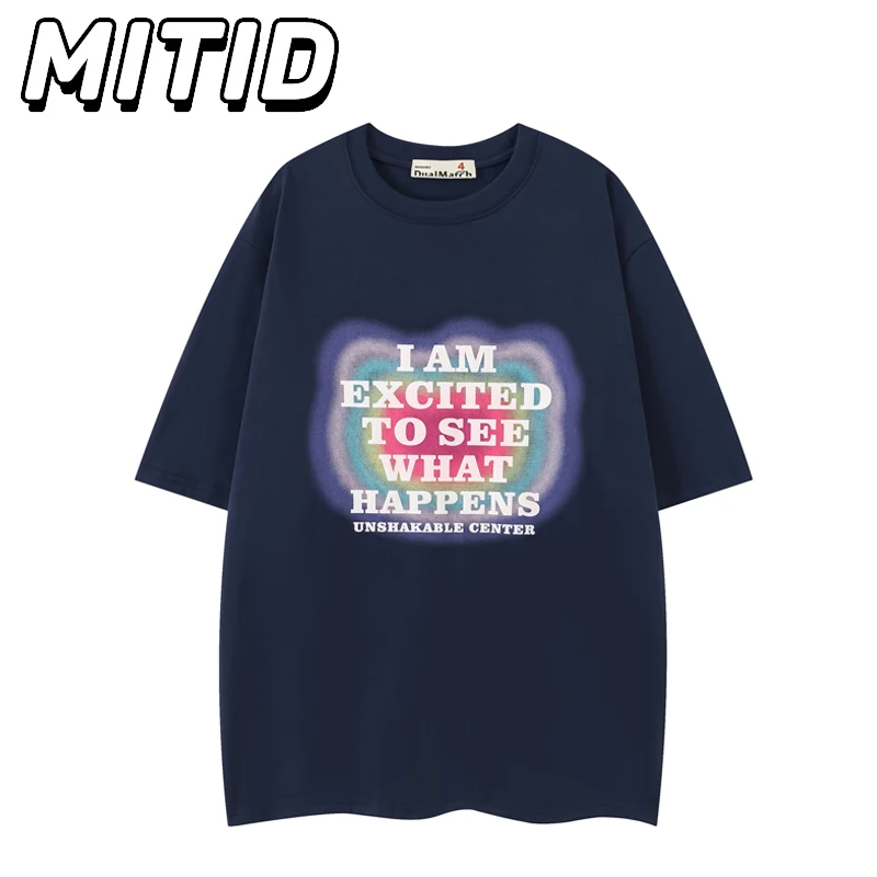 

Футболка мужская с графическим принтом, Повседневная модная дизайнерская рубашка свободного покроя из чистого хлопка, в стиле хип-хоп, с надписью, Y2k, уличная одежда