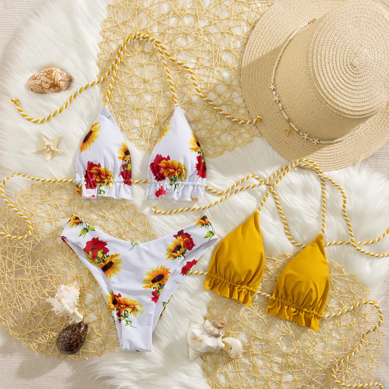 

Nian Yonghe New Halter Neck Tie Bikini Swimsuit Summer Beach Vacation Women Wholesale