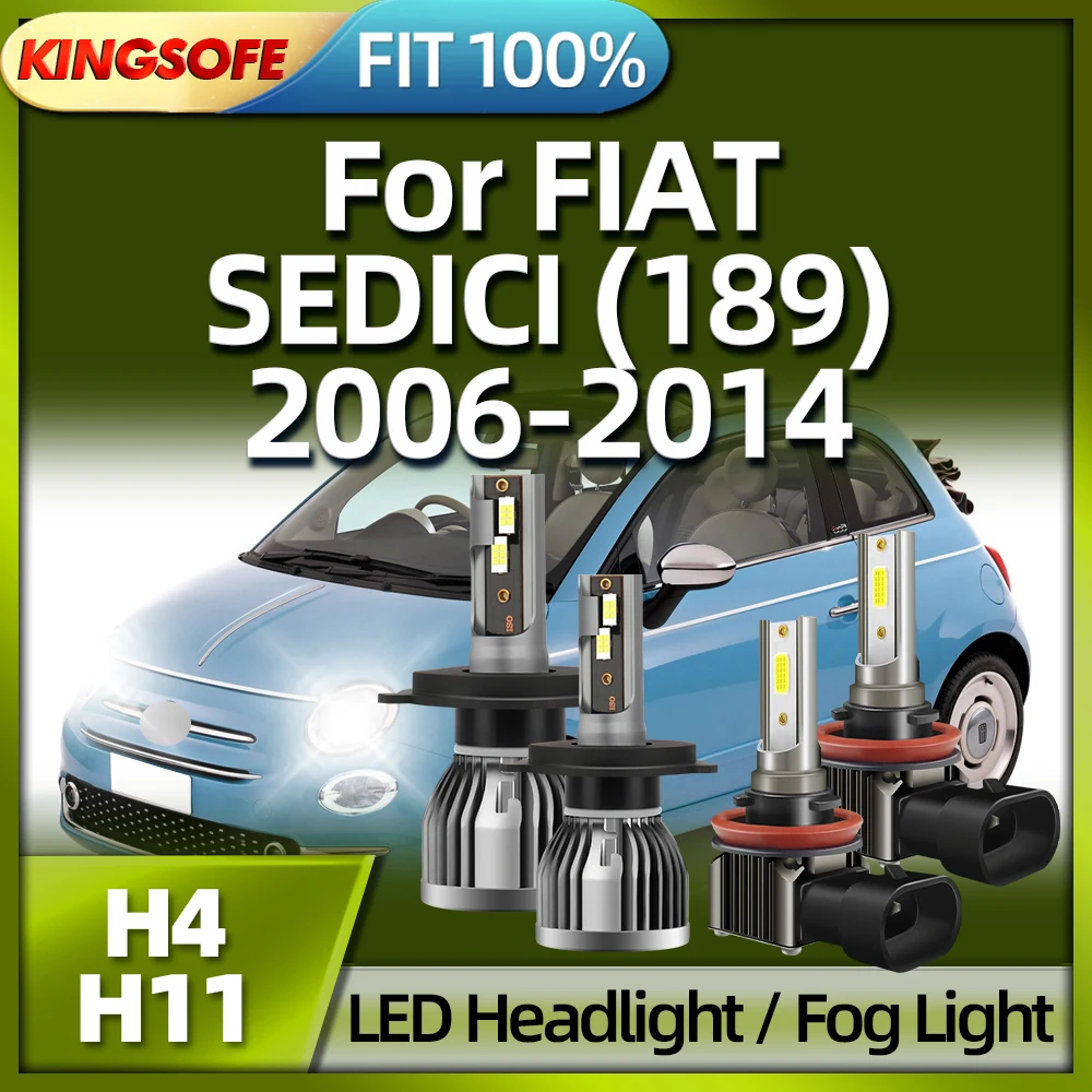 

KINGSOFE 2/4PCS Car LED Bulb H4 H11 Headlight 26000LM Lamp For FIAT SEDICI (189) 2006 2007 2008 2009 2010 2011 2012 2013 2014