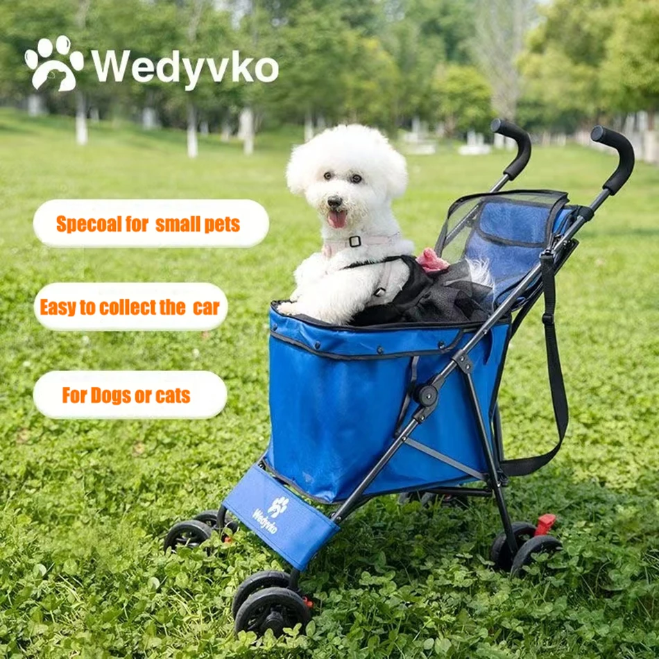 Pet Stroller M S Dog Cat Cage Jogger 4 Wheels Waterproof Puppy Travel Folding Carrier Pet Stroller