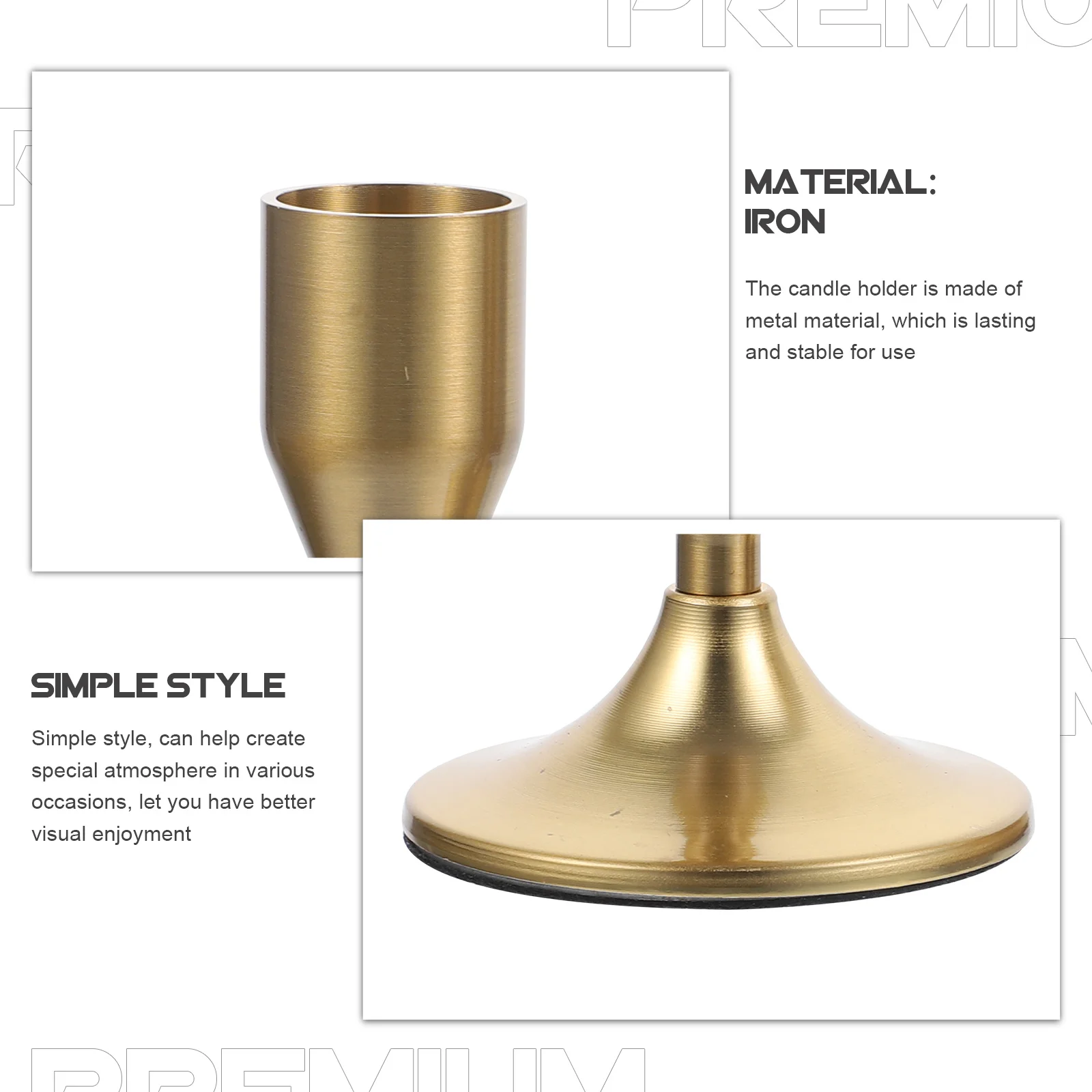 

2pcs Vintage Holder Iron Art Candlestick Tabletop Stand For Home Decor Wedding Party Christmas Decoration