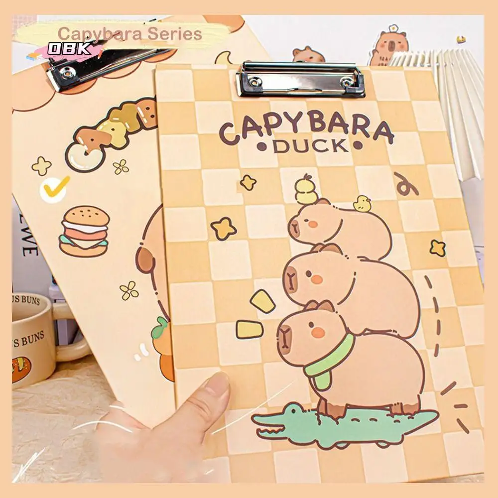 

Aesthetic A4 Board Clip Folder File Storage Good-looking Capybara File Folder Document Paper Holder Writing Clipboard